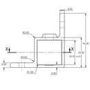 Ösenteil mit Doppellasche 90º 40 mm quadratisch