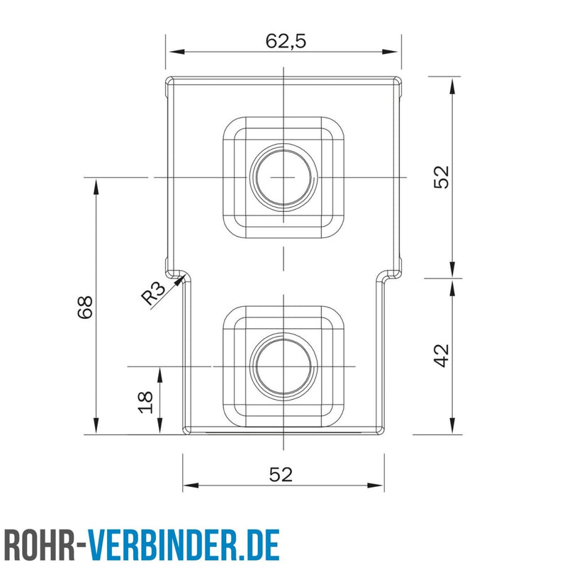 T-Verbinder für Quadratrohr 40/40/2,0 mm online kaufen