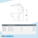 T-Stück offen schwarz 26,9 mm | technische Zeichnung | Rohrverbinder | Schnelle Lieferung | Rohr-verbinder.de