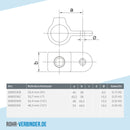 Gelenkauge schwarz 33,7 mm | technische Zeichnung | Rohrverbinder | Schnelle Lieferung | Rohr-verbinder.de